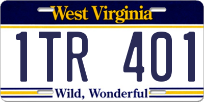 WV license plate 1TR401