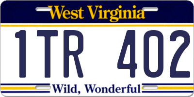 WV license plate 1TR402