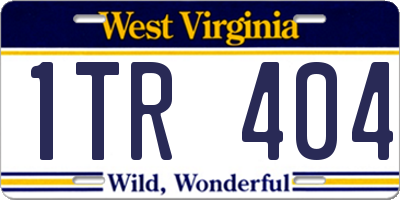 WV license plate 1TR404