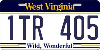 WV license plate 1TR405