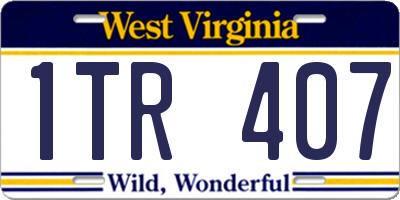 WV license plate 1TR407
