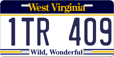 WV license plate 1TR409