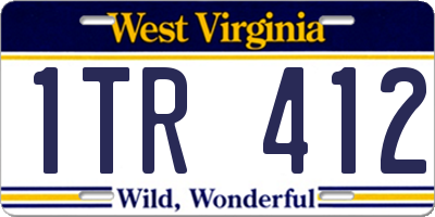 WV license plate 1TR412
