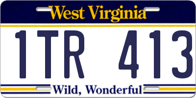 WV license plate 1TR413