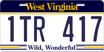 WV license plate 1TR417