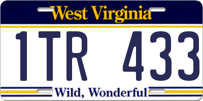 WV license plate 1TR433