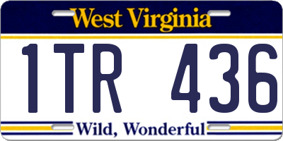 WV license plate 1TR436