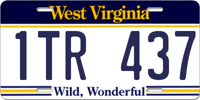 WV license plate 1TR437