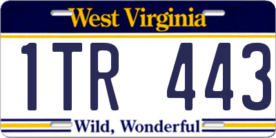 WV license plate 1TR443