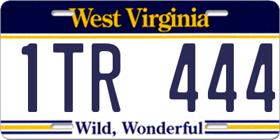 WV license plate 1TR444