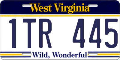 WV license plate 1TR445