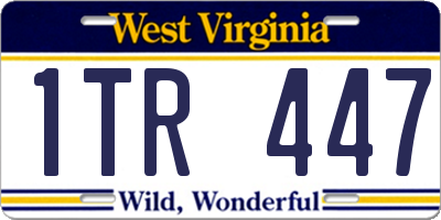 WV license plate 1TR447