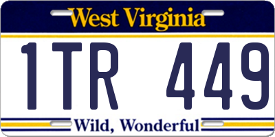 WV license plate 1TR449