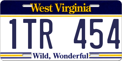 WV license plate 1TR454
