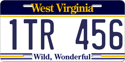 WV license plate 1TR456