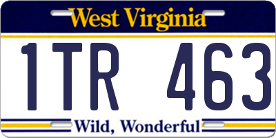 WV license plate 1TR463