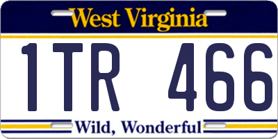 WV license plate 1TR466