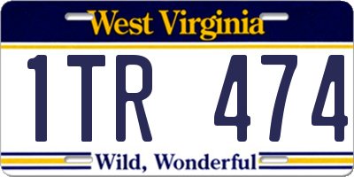 WV license plate 1TR474