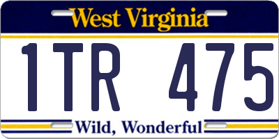 WV license plate 1TR475