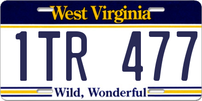 WV license plate 1TR477