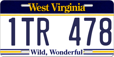 WV license plate 1TR478