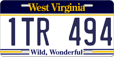 WV license plate 1TR494
