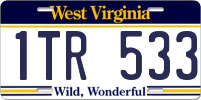 WV license plate 1TR533