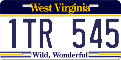 WV license plate 1TR545
