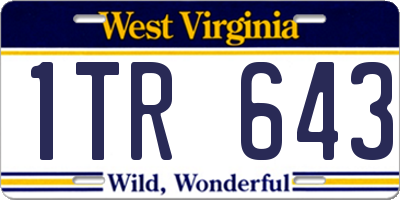 WV license plate 1TR643