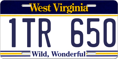 WV license plate 1TR650
