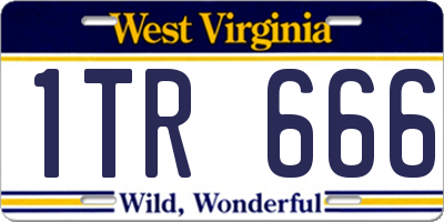 WV license plate 1TR666
