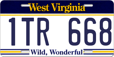 WV license plate 1TR668