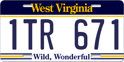 WV license plate 1TR671