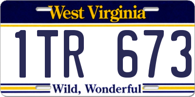 WV license plate 1TR673