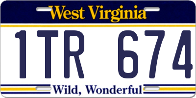 WV license plate 1TR674