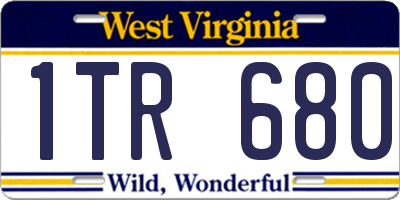WV license plate 1TR680