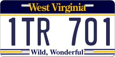 WV license plate 1TR701