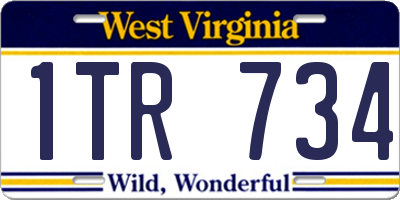 WV license plate 1TR734