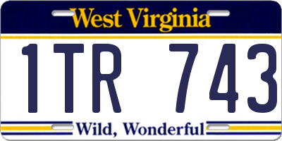 WV license plate 1TR743