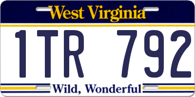 WV license plate 1TR792