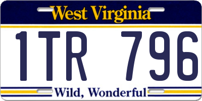 WV license plate 1TR796