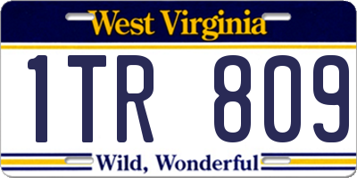 WV license plate 1TR809