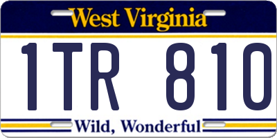 WV license plate 1TR810