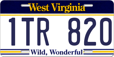 WV license plate 1TR820