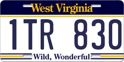 WV license plate 1TR830
