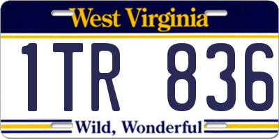 WV license plate 1TR836
