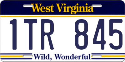 WV license plate 1TR845
