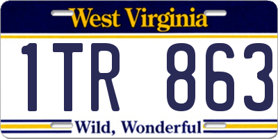 WV license plate 1TR863