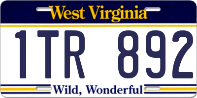 WV license plate 1TR892