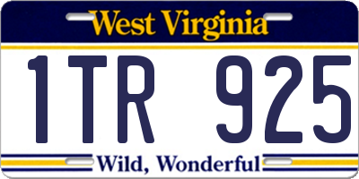 WV license plate 1TR925